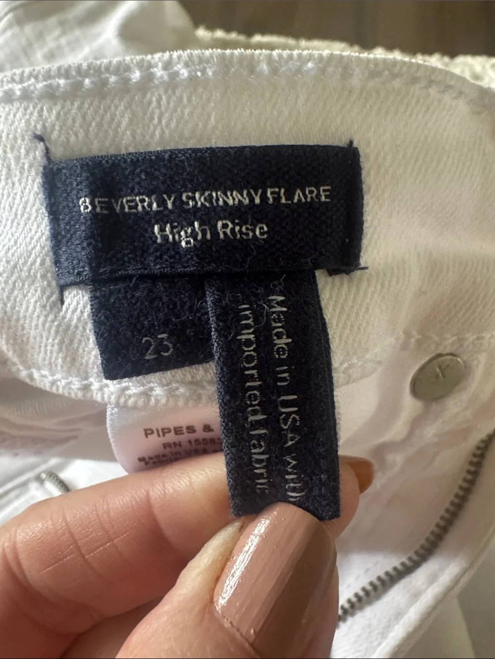 Veronica Beard Beverly Skinny Flare High Rise Jeans Sz 23 EUC White
